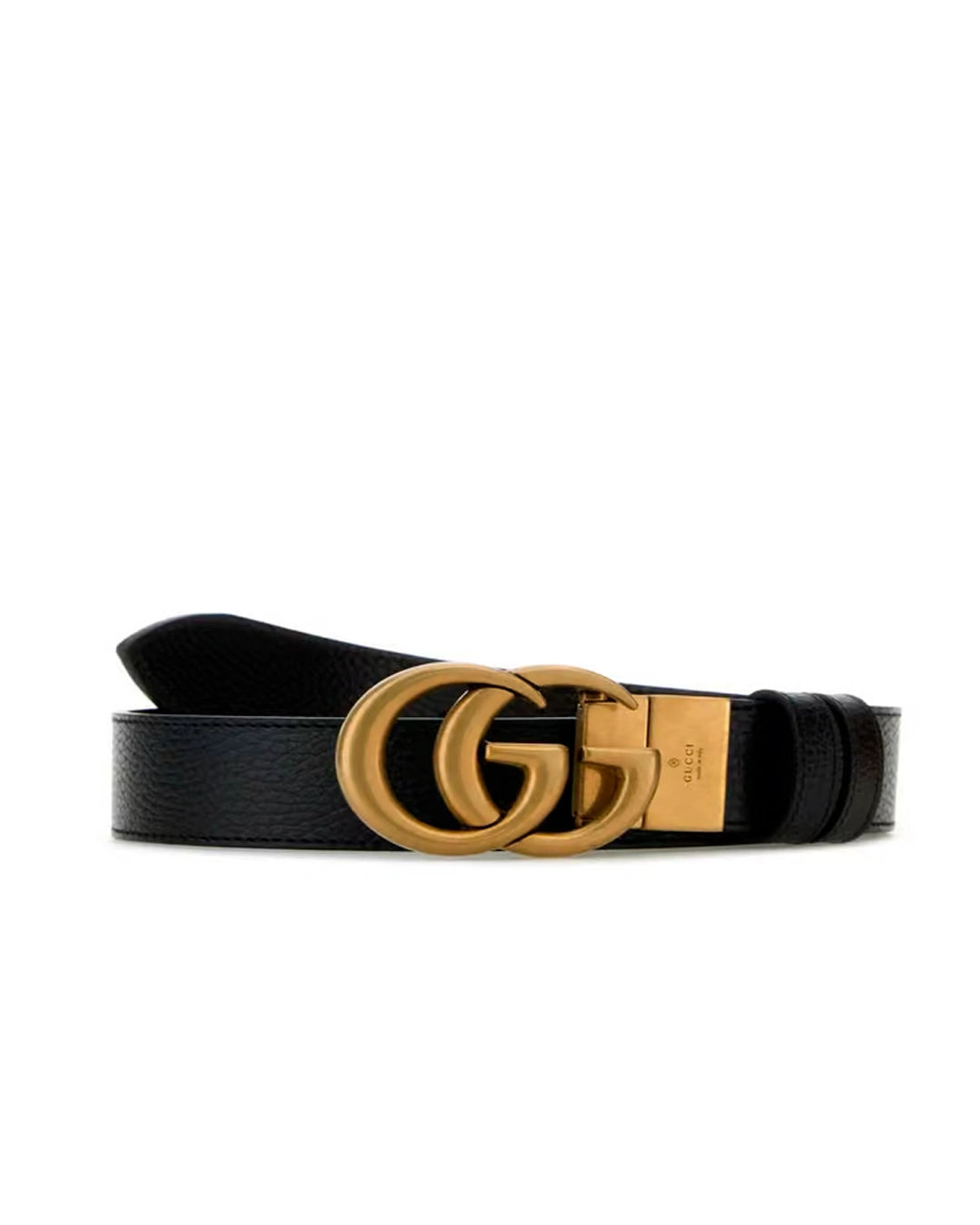 Gucci Double G Leather Belt – Black & Gold