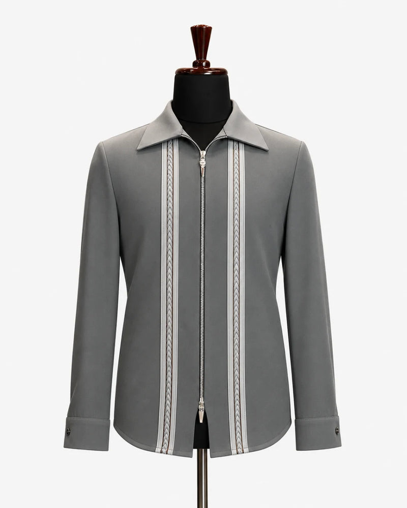 Grey Braided Designer Shacket