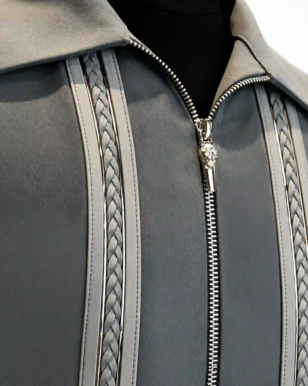 Grey Braided Designer Shacket