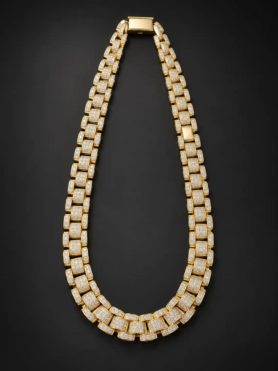Gold Crystal Link Chain - Desire by Bharat Ahuja