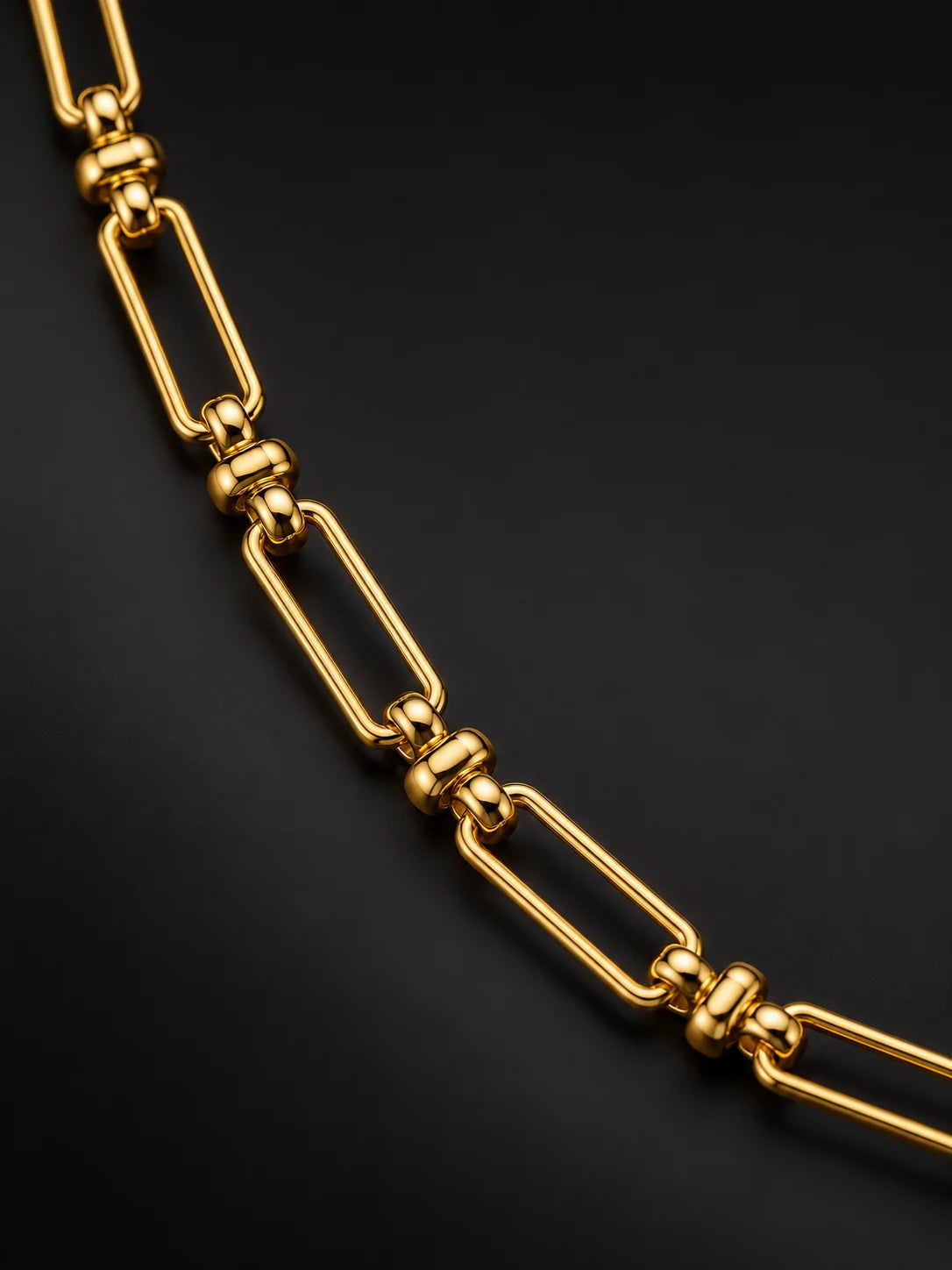 Gold Rectangle Link Chain
