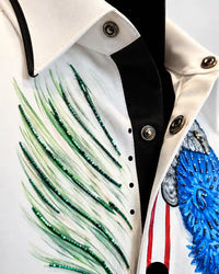 Ivory Artistic Divine Motif Designer Shirt