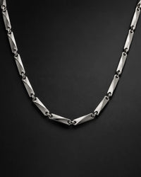 Silver Geometric Link Chain