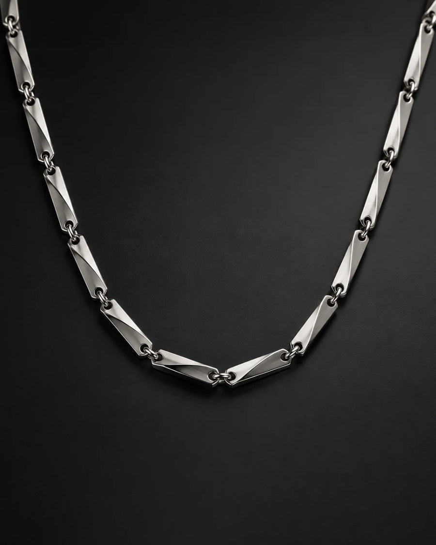 Silver Geometric Link Chain - Desire by Bharat Ahuja