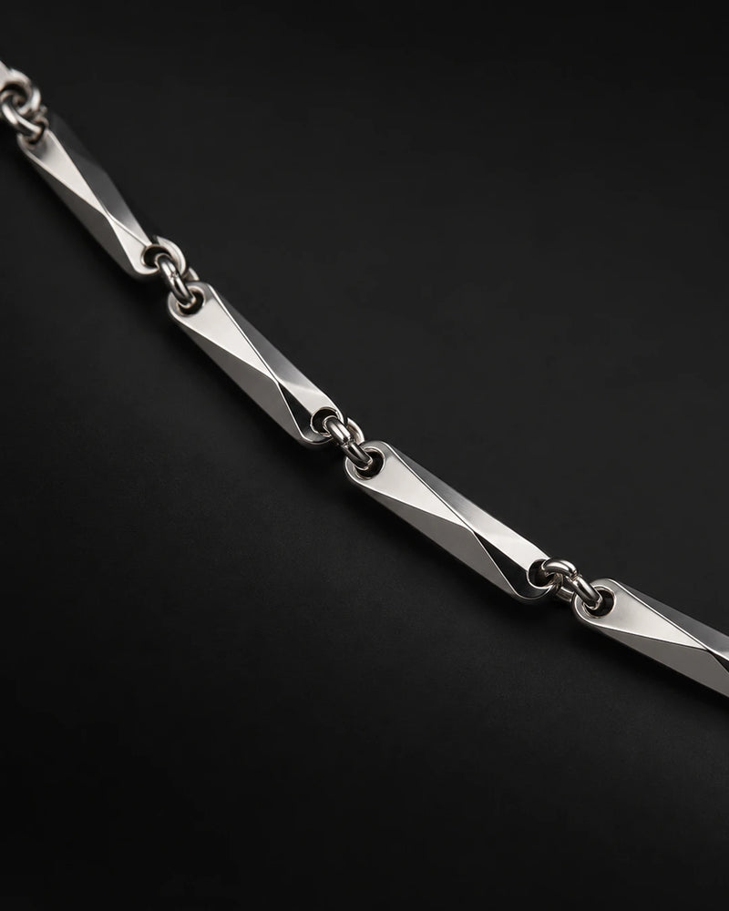 Silver Geometric Link Chain