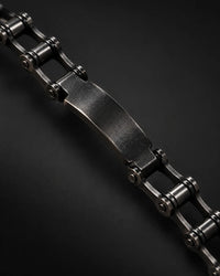Black Bike Chain ID Bracelet