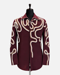 Burgundy Embroidered Shirt