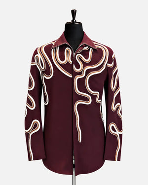 Burgundy Embroidered Shirt