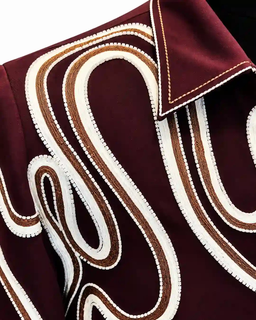 Burgundy Embroidered Shirt