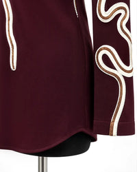 Burgundy Embroidered Shirt