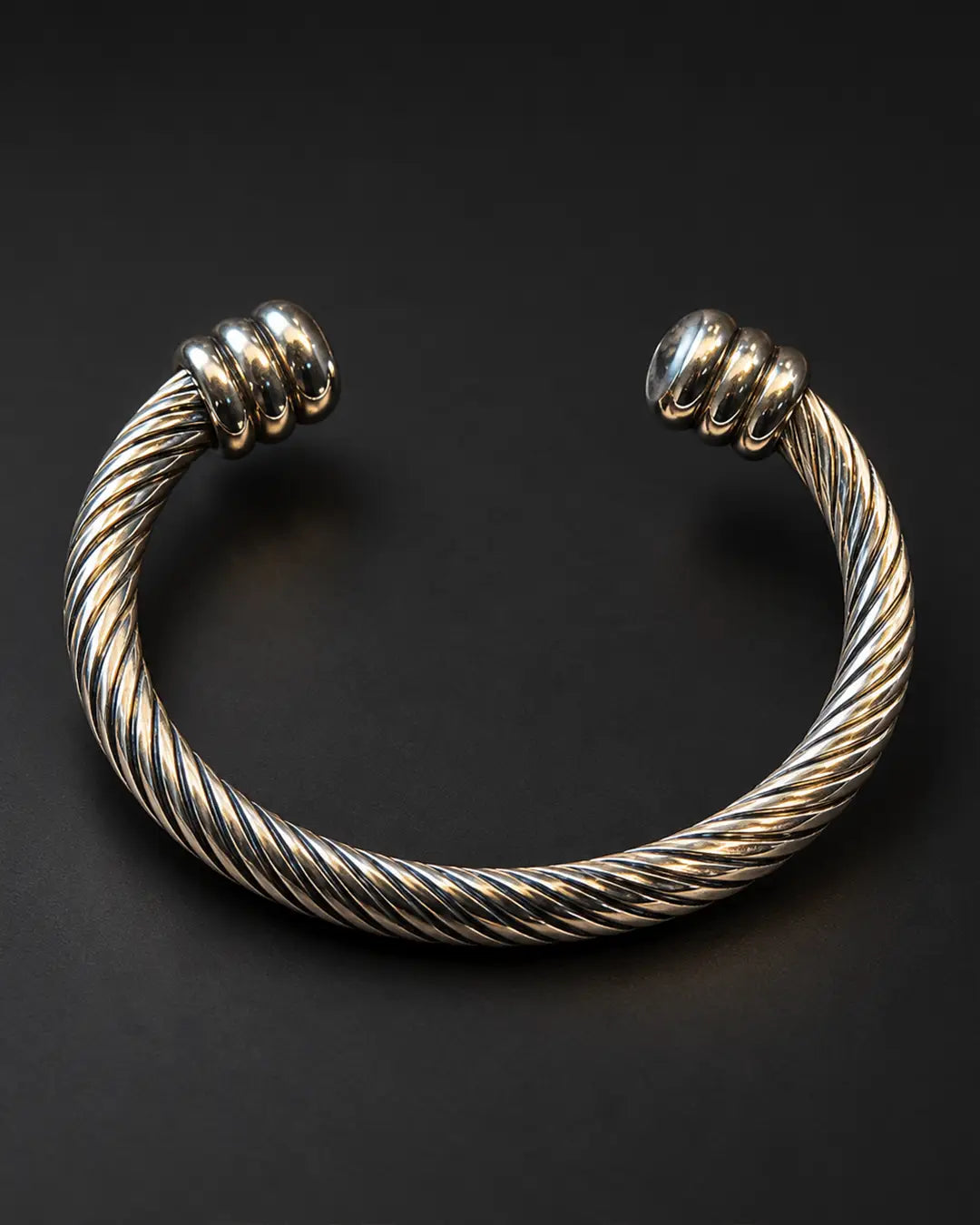 Silver Twisted Cable Cuff Bracelet