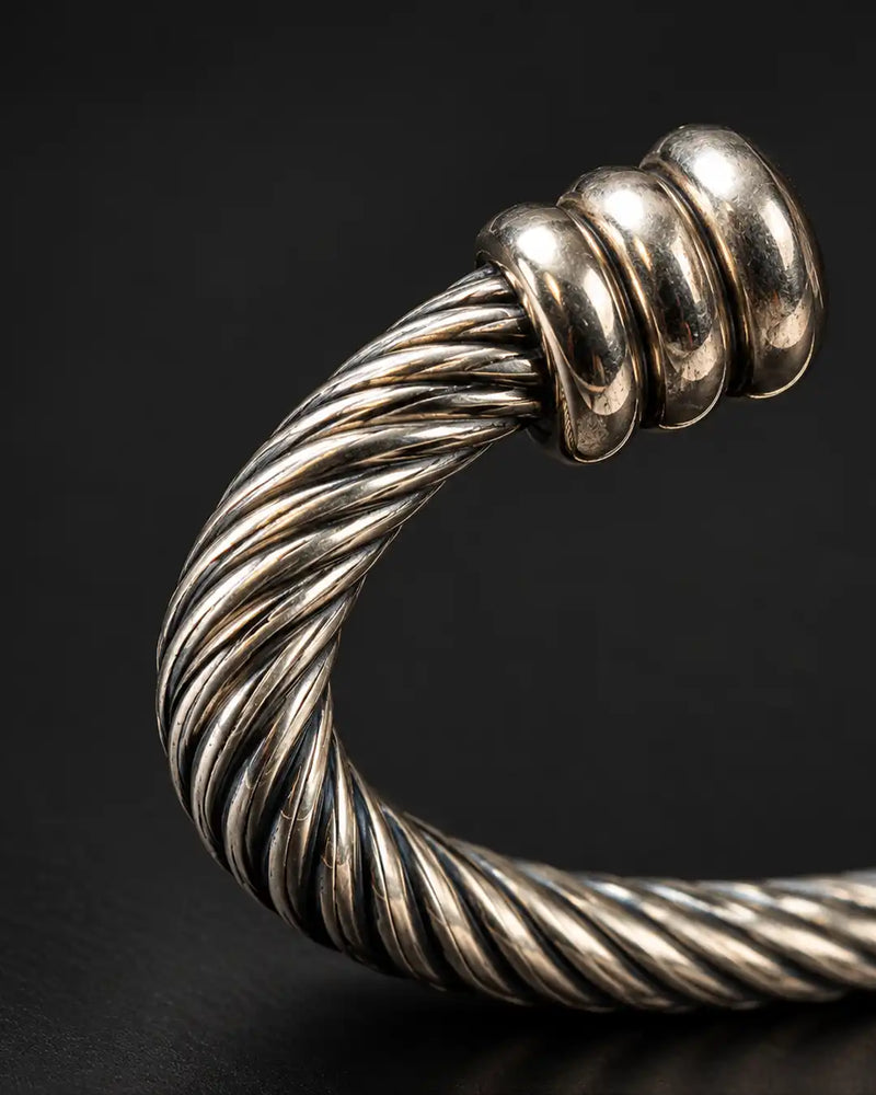 Silver Twisted Cable Cuff Bracelet