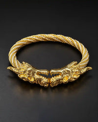 Dual Tone Dragon Cuff Bracelet