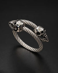 Silver Skull Cable Bracelet