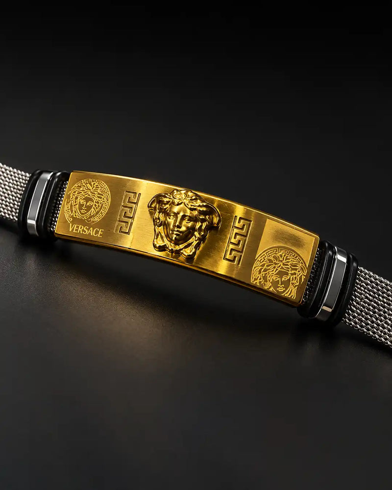 Dual Tone Medusa Mesh Bracelet