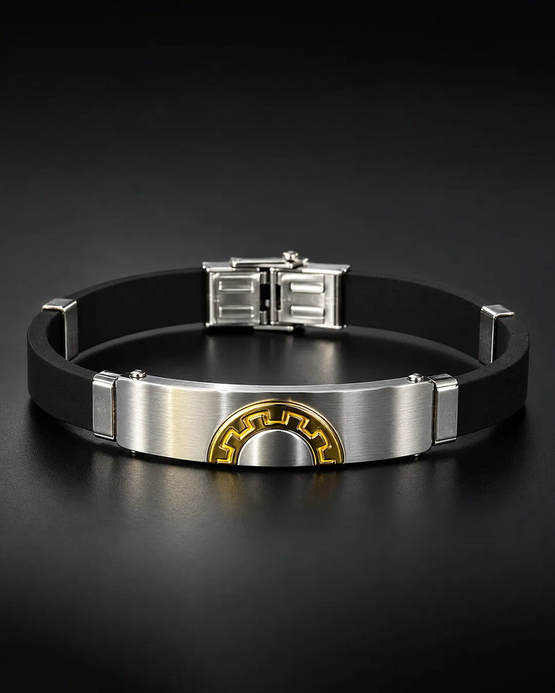 Black & Silver Geometric Bracelet