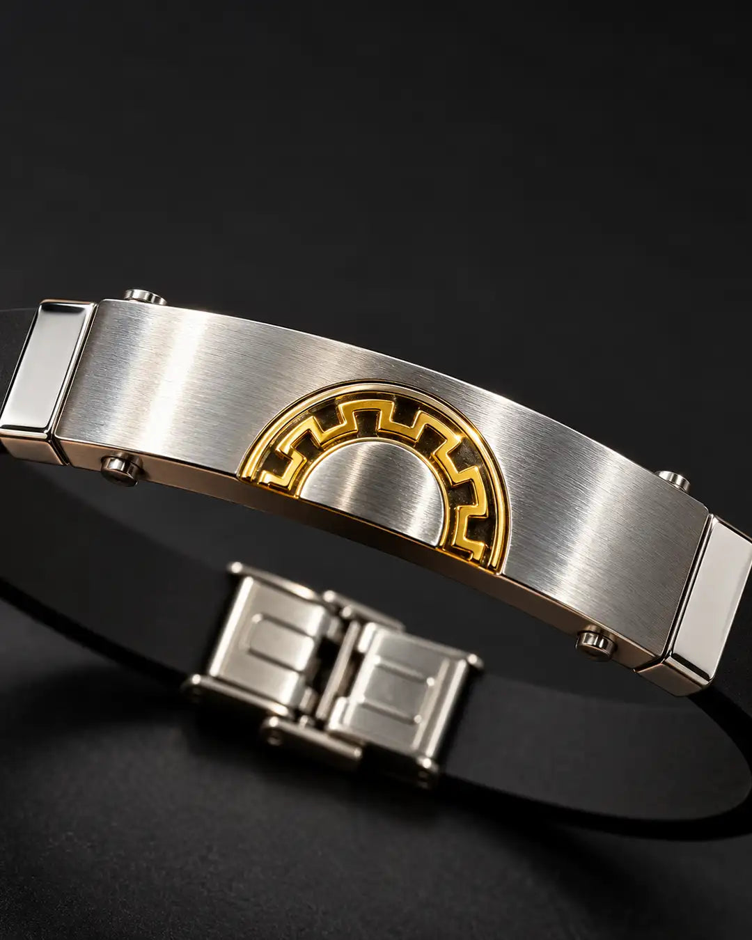 Black & Silver Geometric Bracelet