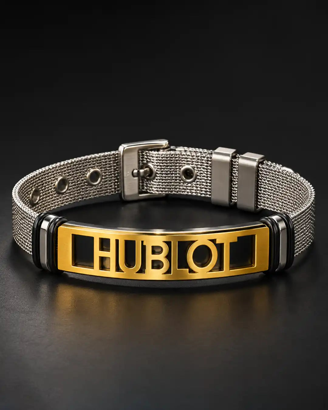 Gold Logo Mesh Bracelet