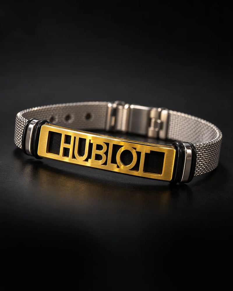 Gold Logo Mesh Bracelet