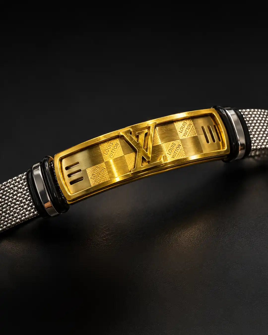 Gold Logo Mesh Bracelet