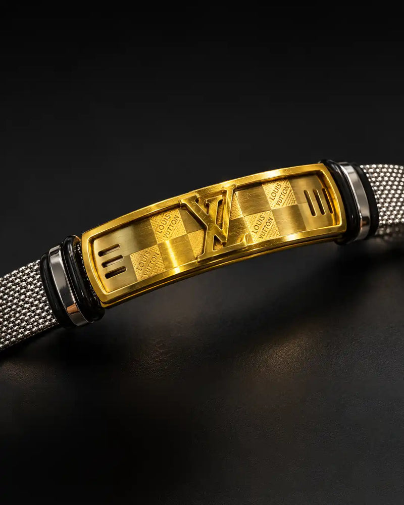 Gold Logo Mesh Bracelet