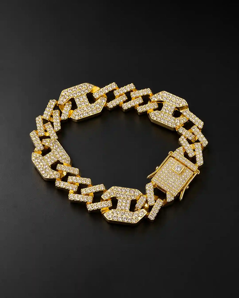 Gold Crystal Link Bracelet