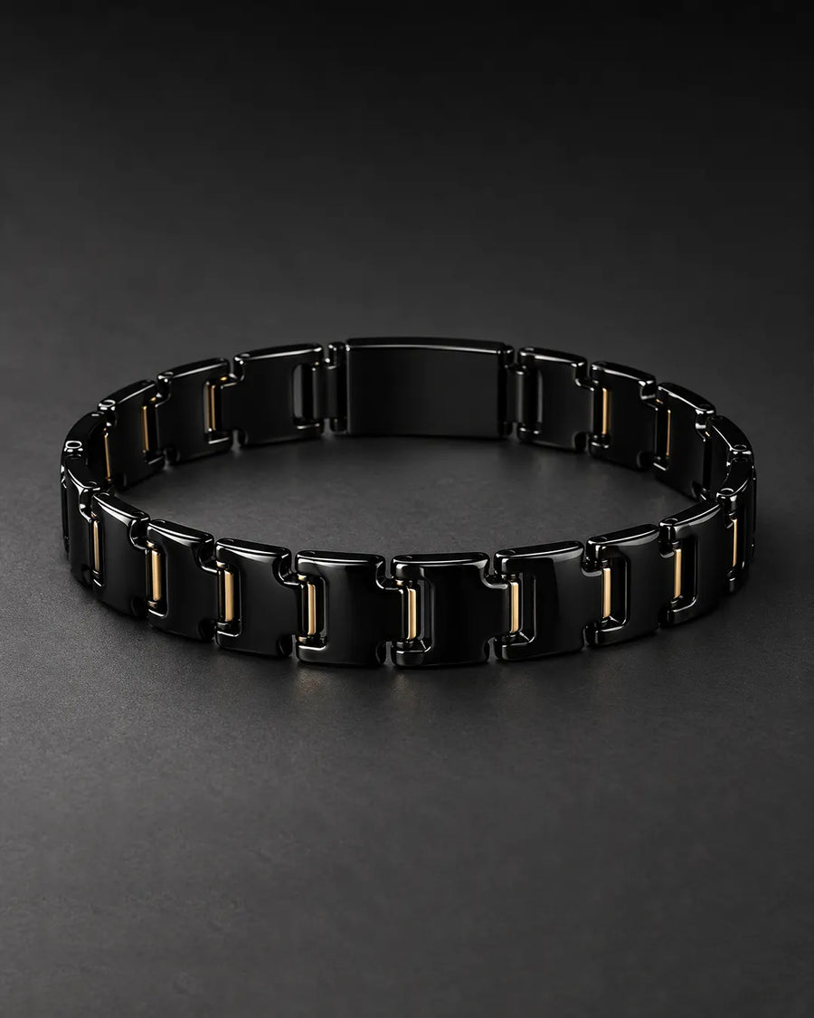 Black Geometric Link Bracelet - Desire by Bharat Ahuja