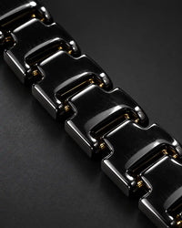 Black Geometric Link Bracelet