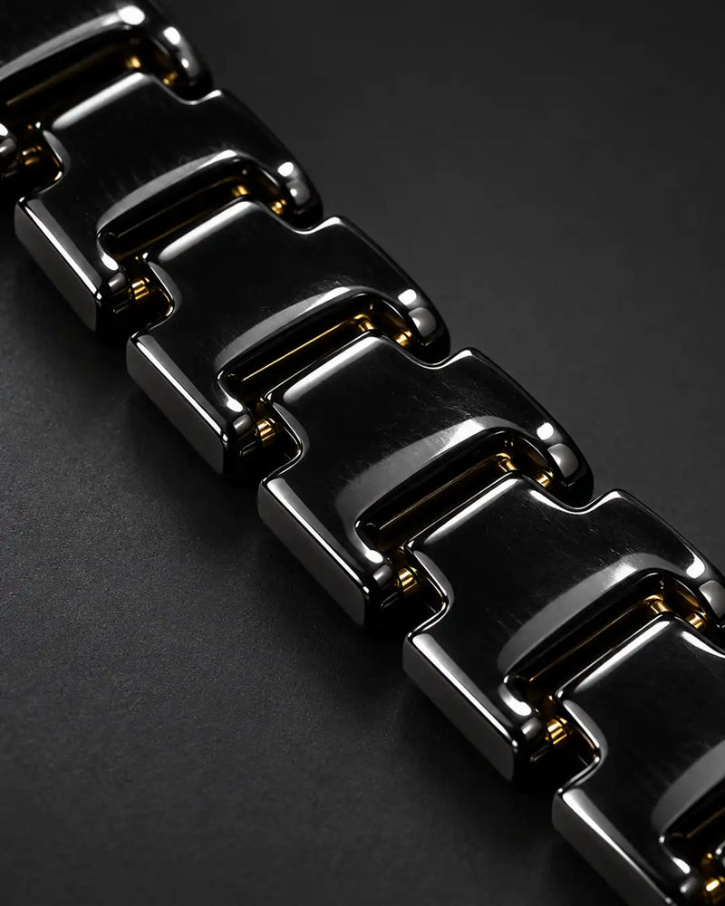 Black Geometric Link Bracelet