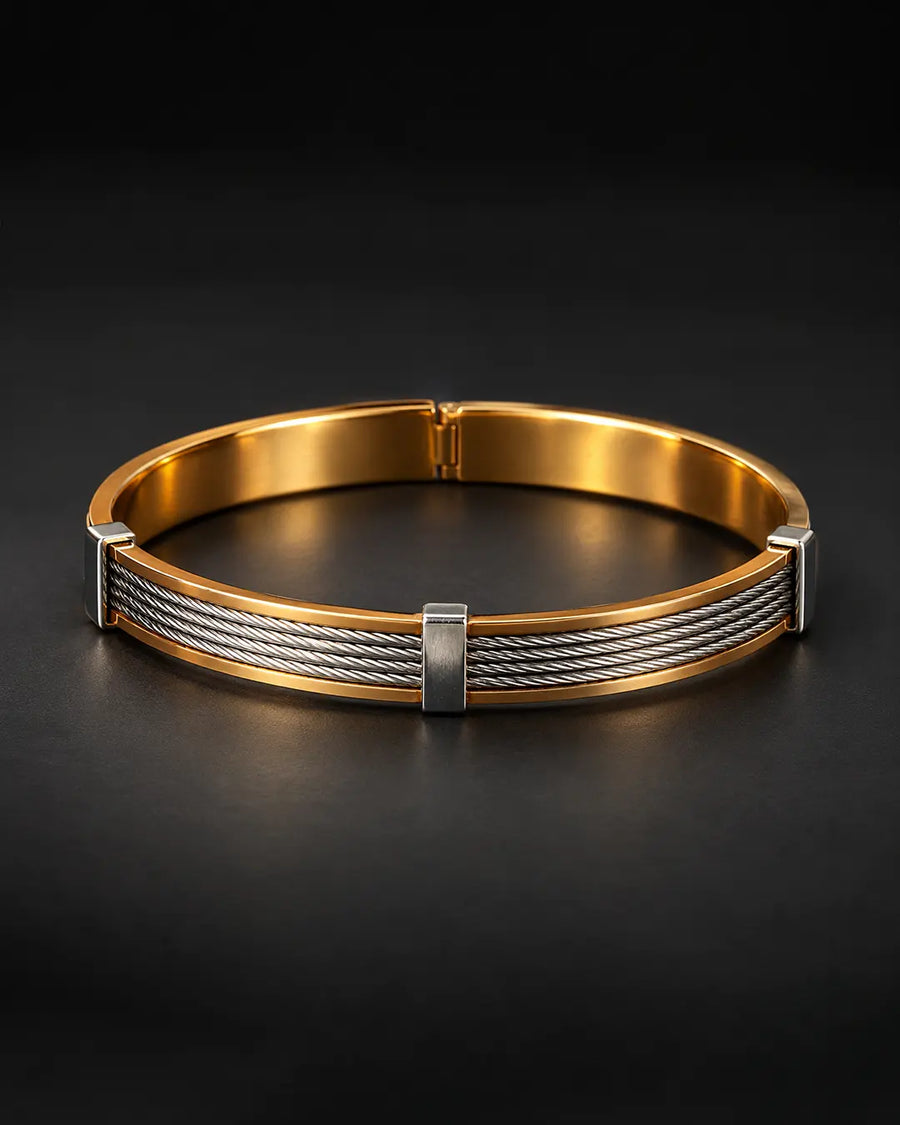 Dual Tone Cable Bracelet - Desire by Bharat Ahuja