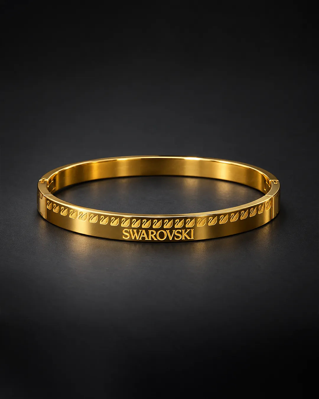 Gold Swan Bangle Bracelet