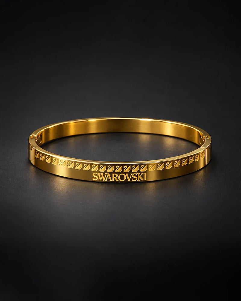 Gold Swan Bangle Bracelet