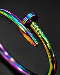 Rainbow Nail Bangle Bracelet