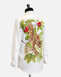 Ivory Leopard Designer Shirt