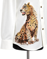 Ivory Leopard Designer Shirt