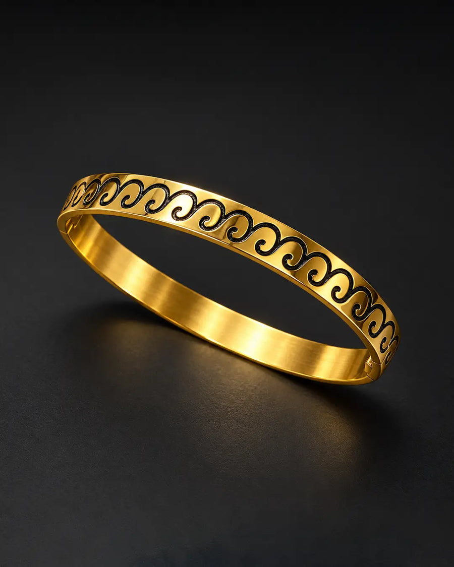 Gold Wave Pattern Ring - Desire by Bharat Ahuja