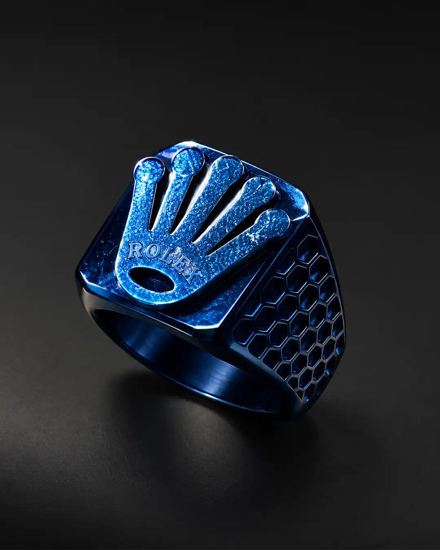 Blue Crown Statement Ring - Desire by Bharat Ahuja