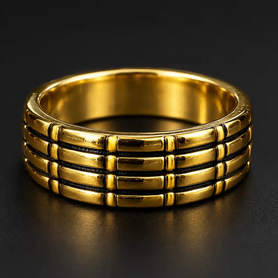 Gold Grid Band Ring - Desire by Bharat Ahuja
