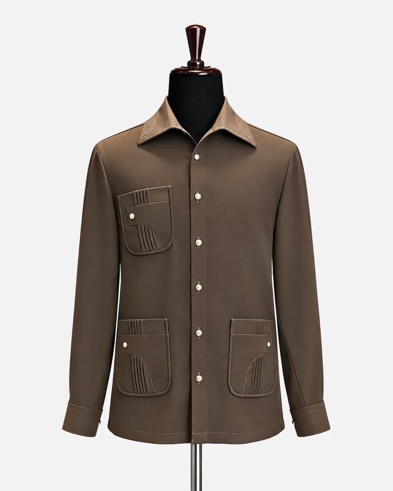 Brown Utility Designer Shirt