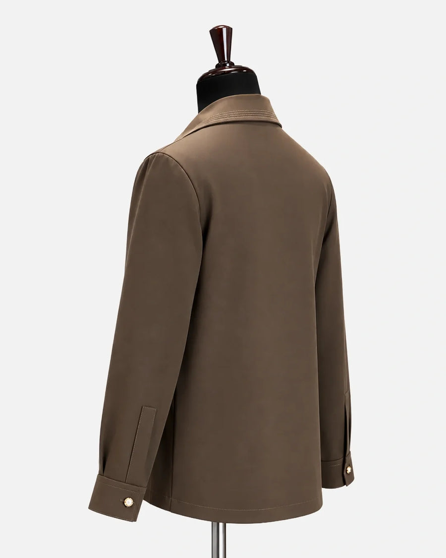 Brown utility designer shirt with multi-pocket detailing, view 3 - Desire by Bharat Ahuja - Desire by Bharat Ahuja