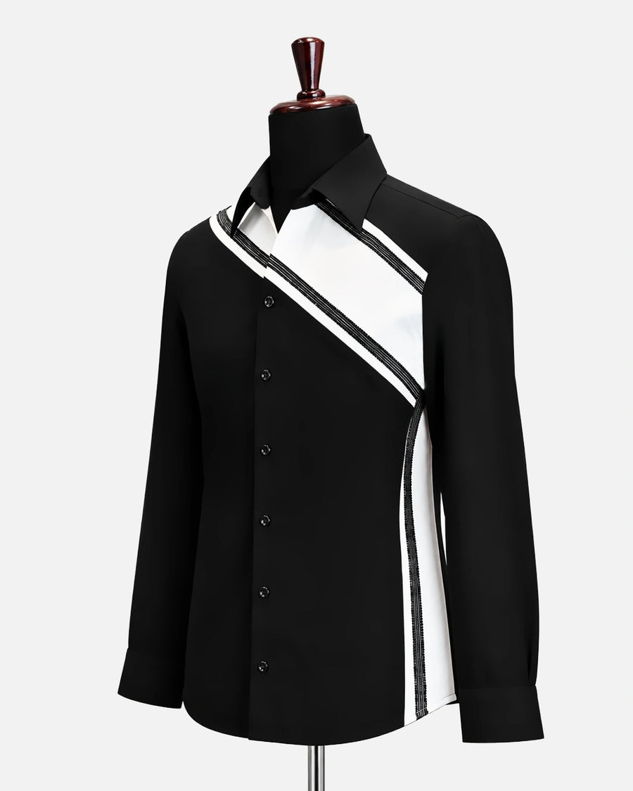 Black Contrast Designer Shirt - Desire by Bharat Ahuja
