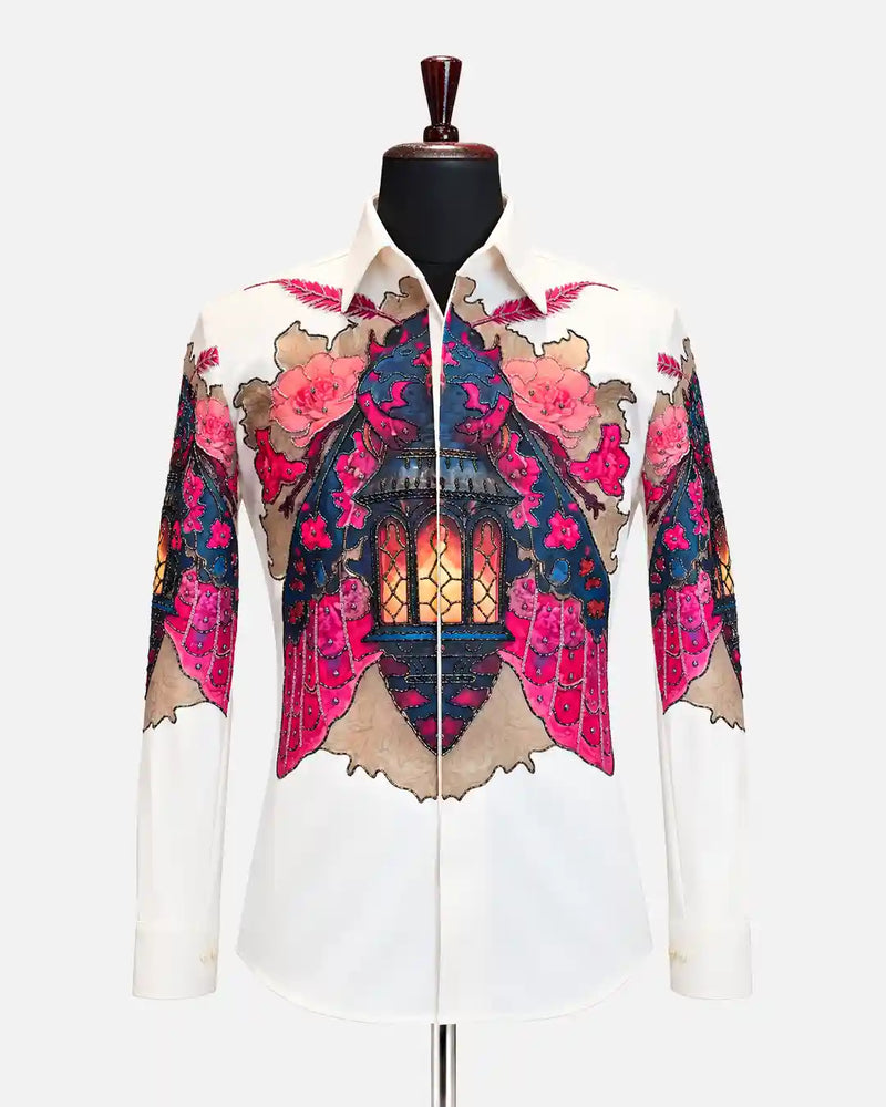 Ivory Floral Art Shirt