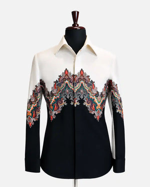 Ivory Paisley Designer Shirt