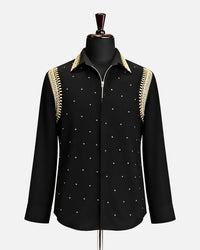 Black Regal Gold Embellished Shirt