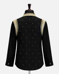 Black Regal Gold Embellished Shirt
