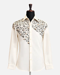 Ivory Shell & Black Crystal Embellished Shirt