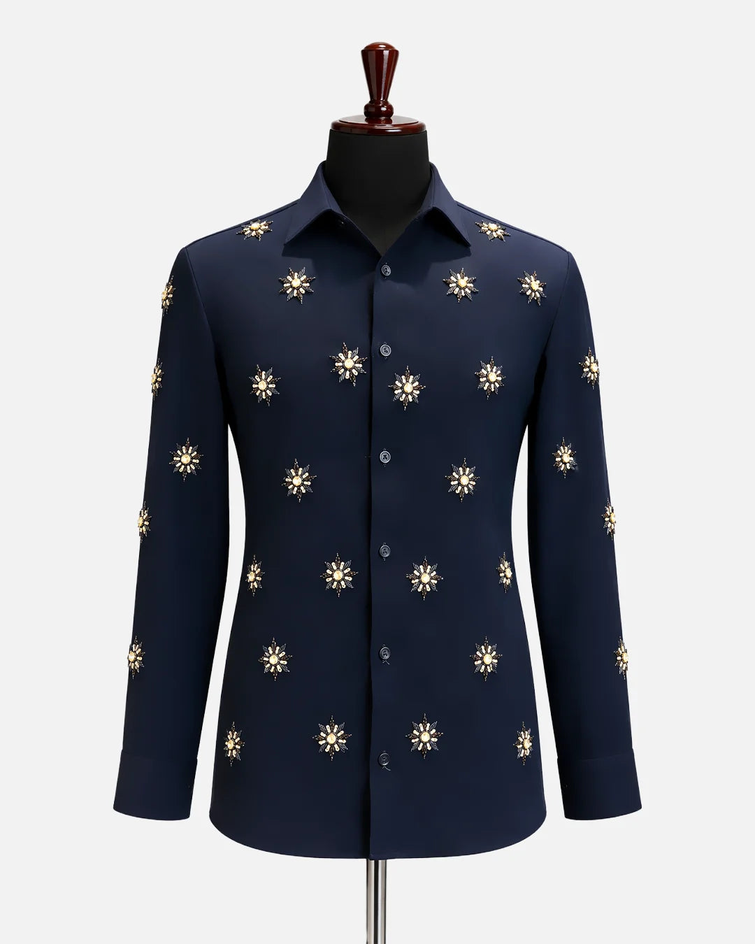 Navy Crystal Starburst Designer Shirt