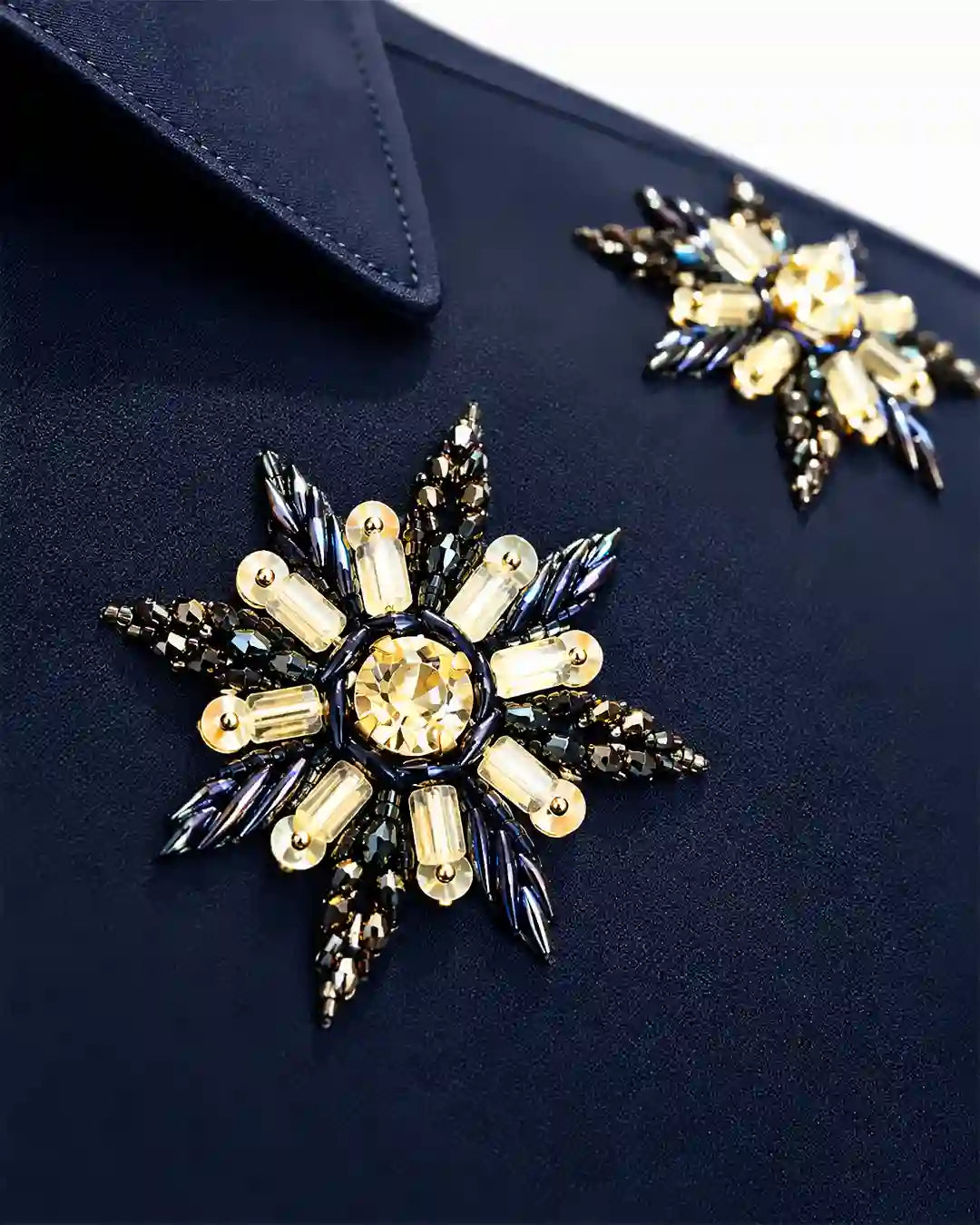 Navy Crystal Starburst Designer Shirt