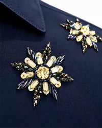Navy Crystal Starburst Designer Shirt