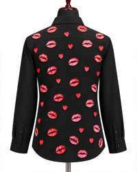 Embellished Lips & Hearts Shirt